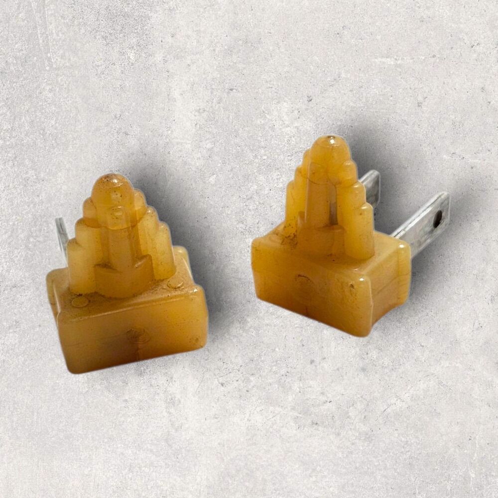 Antique Art Deco 1930s Plug In Nightlights Working Set Of Two Glows Orange Light